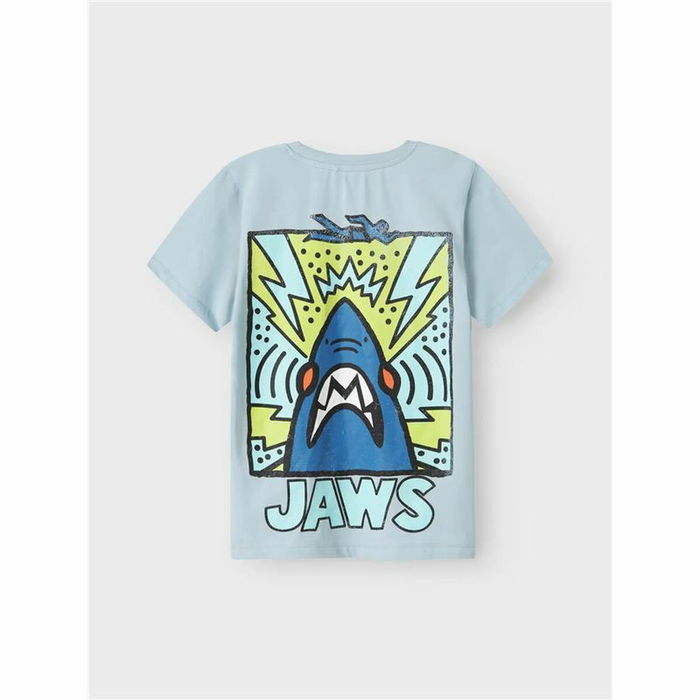 Camiseta de Manga Corta Infantil Name It Nkmmakai Jaws Nreg Box Sky 6-12 Meses