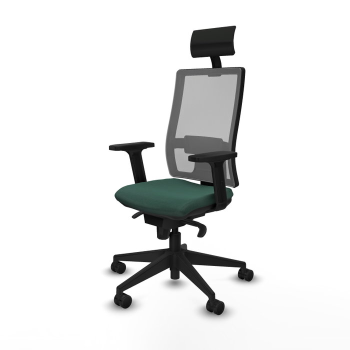 PIQUERAS Y CRESPO Silla de oficina Horna con mecanismo Sincro, Verde botella y Gris PIQUERAS Y CRESPO Silla de oficina Horna con mecanismo Sincro, Verde botella y Gris
