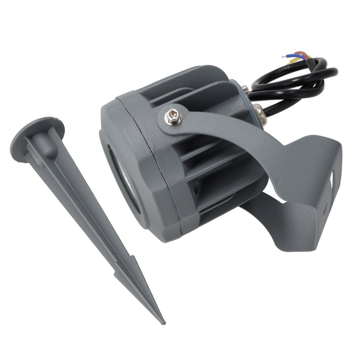 Foco LED con Pincho Jardín 10W IP65 2700K Gris