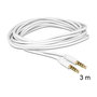 DeLOCK Cable Audio 3.5 mm 4 Pines Macho a Macho 3 m Blanco 1 Pieza - Conector Chapado en Oro