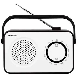 Aiwa Radio Portátil R-190BW Blanco AM/FM Altavoz 3, Aux In, ASA, Antena Telescópica