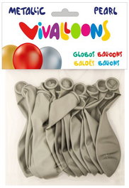 Globo Vivalloons Metalizado Plata Bolsa De 15