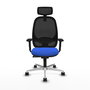PIQUERAS Y CRESPO Silla de oficina Cilanco con mecanismo Sincro, Azul y Negro
