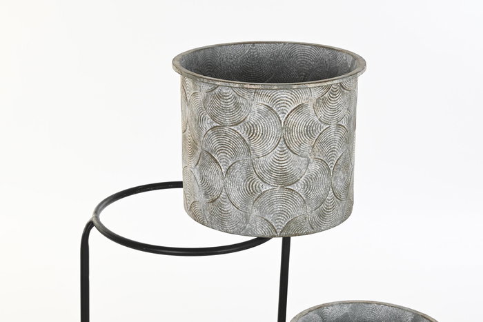 DKD Home Decor Macetero Urbano Gris Metal 25 x 81 x 82 cm Desmontable