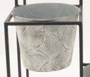 DKD Home Decor Macetero de Metal Desgastado Gris 82x25x81 cm