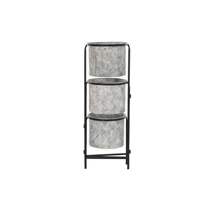 DKD Home Decor Macetero de Metal Desgastado Gris 82x25x81 cm