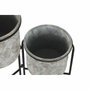 DKD Home Decor Macetero de Metal Desgastado Gris 82x25x81 cm