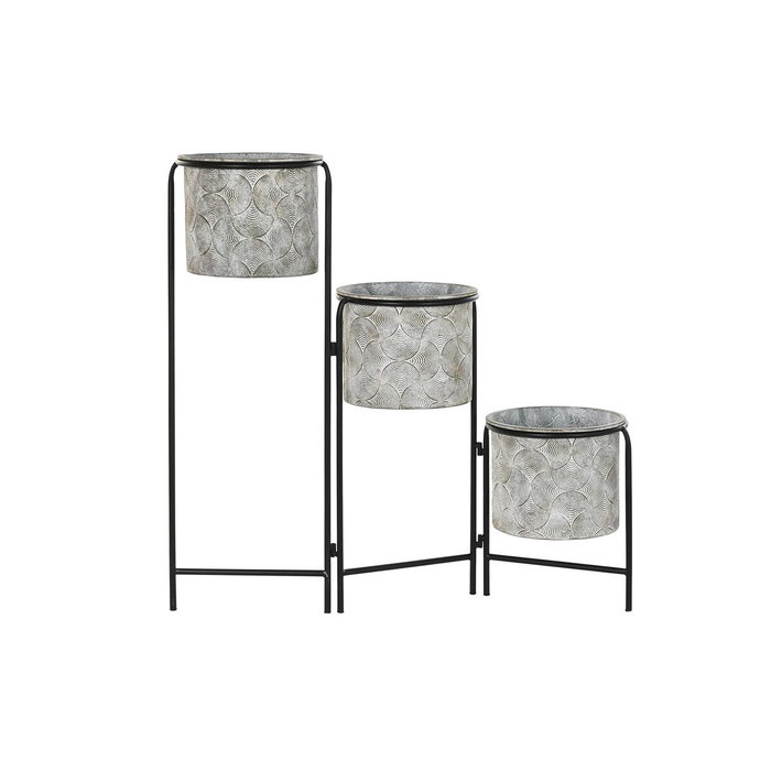 DKD Home Decor Macetero de Metal Desgastado Gris 82x25x81 cm
