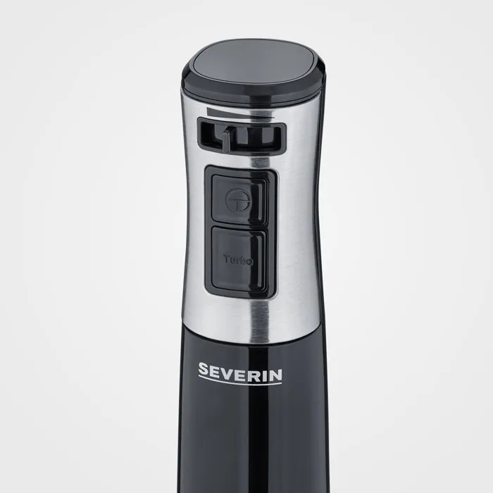 SEVERIN Batidora de inmersión versátil SM3771, 600 W, 15.000 rpm, pie desmontable, libre de BPA, negro y acero inoxidable