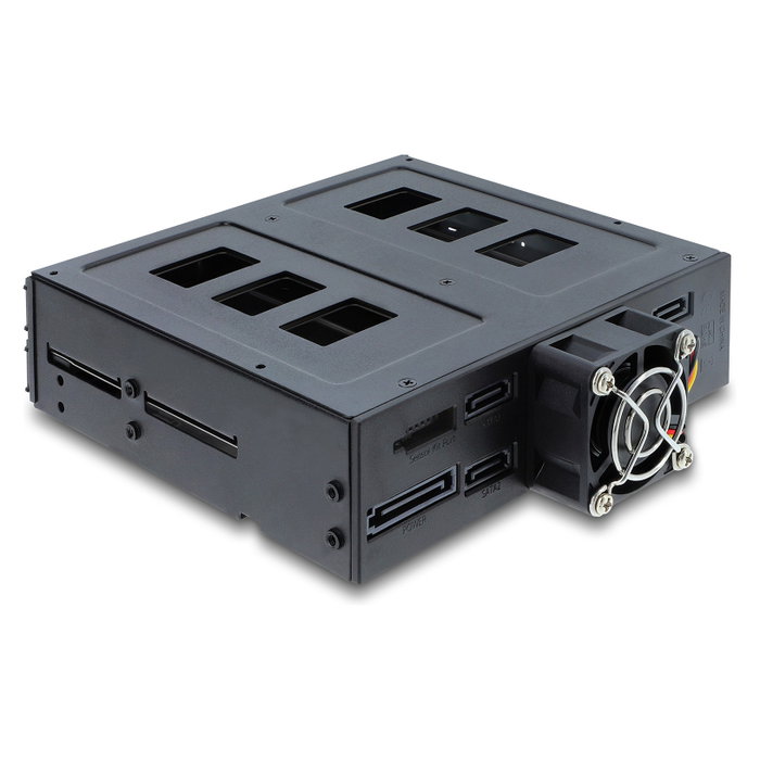 DeLOCK 47141 Bandeja de 5.25 pulg. para 4 x 2.5 pulg. SATA o SAS HDD/SSD con candado