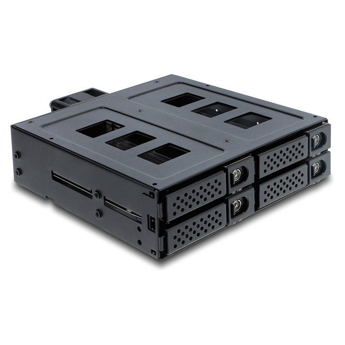 DeLOCK 47141 Bandeja de 5.25 pulg. para 4 x 2.5 pulg. SATA o SAS HDD/SSD con candado