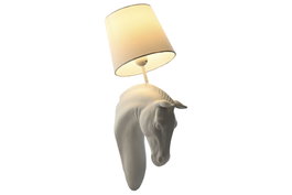 DKD Home Decor Lámpara de Aplique Resina Caballo Blanco
