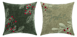 DKD Home Decor Funda Cojín Navidad Alpina Verde Chenilla 45x45 cm (4 Unidades)