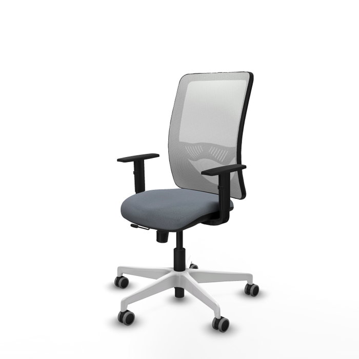 PIQUERAS Y CRESPO Silla de oficina Zulema Gris y Blanca con Mecanismo Sincro/Traslack