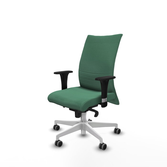 PIQUERAS Y CRESPO Silla Albacete Confidente Verde Esmeralda con Mecanismo Sincro y Base Blanca