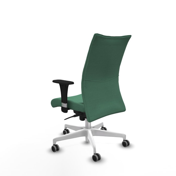 PIQUERAS Y CRESPO Silla Albacete Confidente Verde Esmeralda con Mecanismo Sincro y Base Blanca