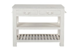 DKD Home Decor Isla Cocina India 1c24 Cottage Madera Marmol Blanco 119 x 70 x 93 cm