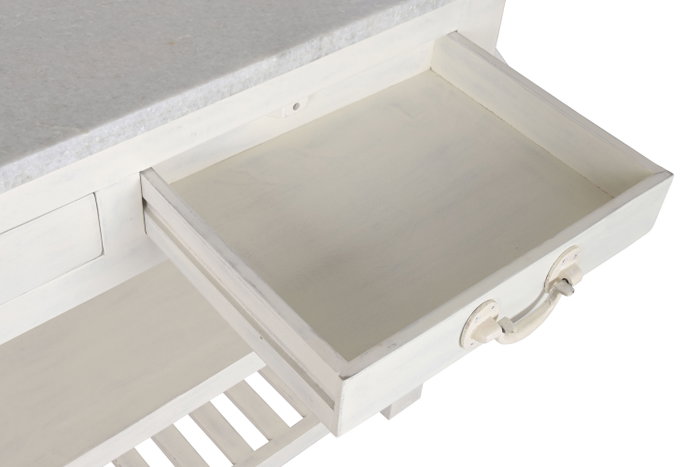 DKD Home Decor Isla Cocina India 1c24 Cottage Madera Marmol Blanco 119 x 70 x 93 cm DKD Home Decor Isla Cocina India 1c24 Cottage Madera Marmol Blanco 119 x 70 x 93 cm