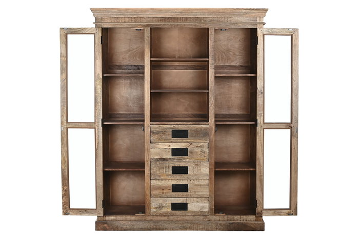 DKD Home Decor Vitrina Shabby Mango Cristal 165 x 45 x 210 cm