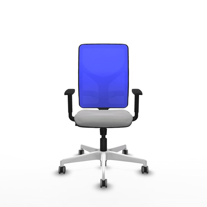 PIQUERAS Y CRESPO Silla de oficina Motilla con mecanismo Sincro, Gris claro y Azul