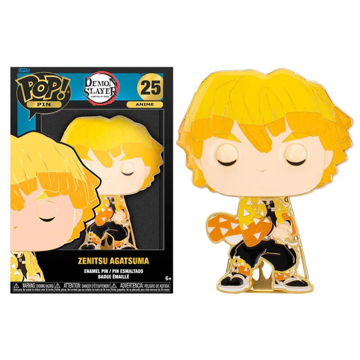 Funko Pin Pop Demon Slayer: Kimetsu no Yaiba - Zenitsu Agatsuma 10 cm Esmaltado Ref. 671803410534
