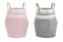 DKD Home Decor Cesta Basicos 30x45x30cm Rosa Gris (4 Unidades)