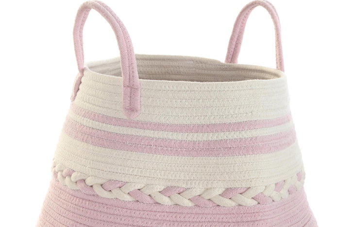 DKD Home Decor Cesta Basicos 30x45x30cm Rosa Gris (4 Unidades)
