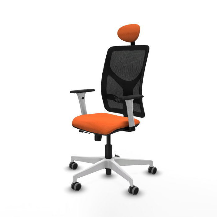 PIQUERAS Y CRESPO Silla de oficina Motilla Naranja y Negro