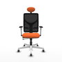 PIQUERAS Y CRESPO Silla de oficina Motilla Naranja y Negro