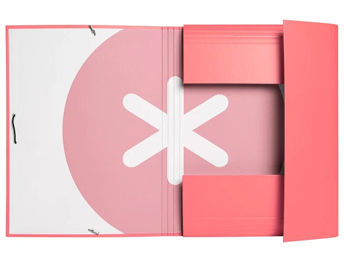 Antartik Carpeta de Gomas Tres Solapas Cartón Forrado A4 Color Coral