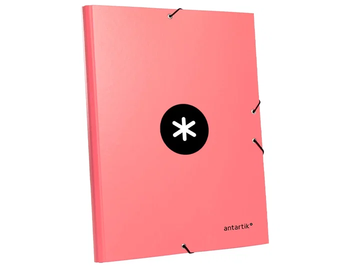 Antartik Carpeta de Gomas Tres Solapas Cartón Forrado A4 Color Coral