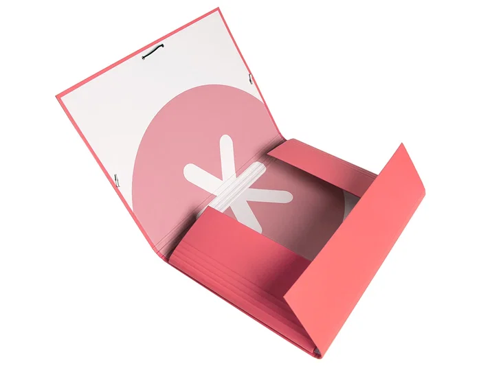 Antartik Carpeta de Gomas Tres Solapas Cartón Forrado A4 Color Coral