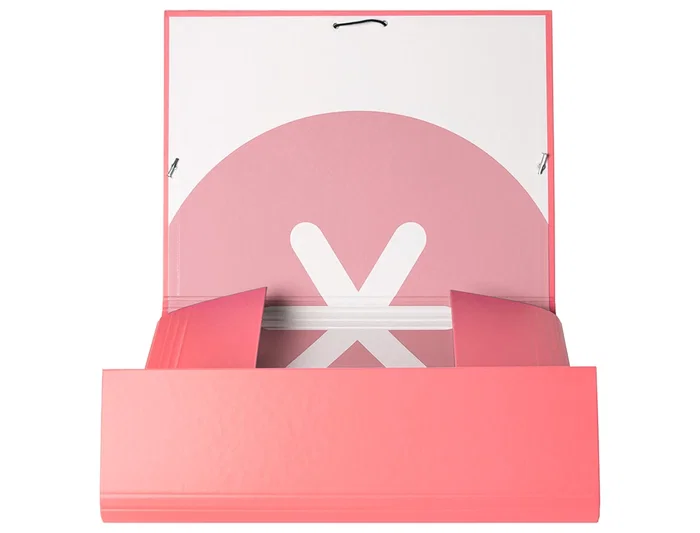 Antartik Carpeta de Gomas Tres Solapas Cartón Forrado A4 Color Coral