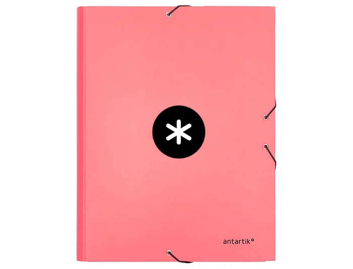 Antartik Carpeta de Gomas Tres Solapas Cartón Forrado A4 Color Coral