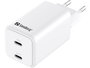Sandberg Cargador USB-C Dual PD 65W con 2 Puertos, Para Portátil, Tablet y Smartphone, Carga Rápida, Compacto y Portátil