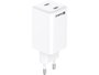 Sandberg Cargador USB-C Dual PD 65W con 2 Puertos, Para Portátil, Tablet y Smartphone, Carga Rápida, Compacto y Portátil