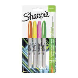 Rotulador Permanente Sharpie Neon F Blister De 4 (Amarillo, Rosa, Verde, Naranja)