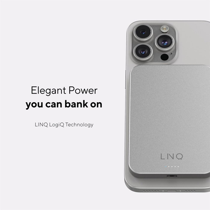 Power bank magnetica wireless 5000mah plata linq 5000mah/ carga inalÁmbrica y magnÉtica, 1xusb-c pd hasta 20w Power bank magnetica wireless 5000mah plata linq 5000mah/ carga inalÁmbrica y magnÉtica, 1xusb-c pd hasta 20w