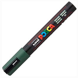 POSCA Marcador PC-5M No Permanente Punta Bala 1,8-2,5 mm Verde Inglés Set de 6 (Set de 6)