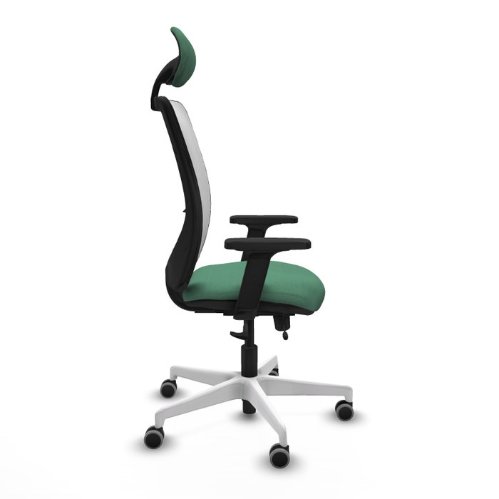 PIQUERAS Y CRESPO Silla de oficina Zulema Verde esmeralda y Blanco