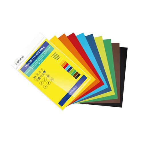 SIRIO Cartulina A4 Fabriano 185g paquete de 10 colores intensos SIRIO Cartulina A4 Fabriano 185g paquete de 10 colores intensos