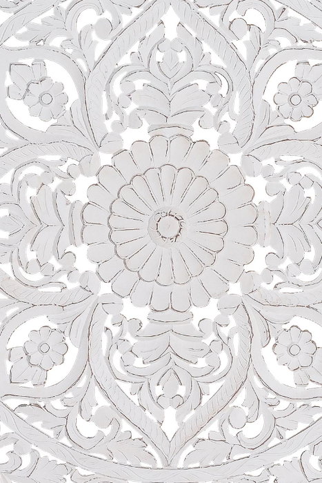 Giner y Colomer Cabecero Entallado a Mano Blanco Envejecido, Panel Decorativo de MDF 120x120x4 cm Giner y Colomer Cabecero Entallado a Mano Blanco Envejecido, Panel Decorativo de MDF 120x120x4 cm