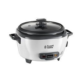 Russell Hobbs 27030-56 Reiskocher Midi, Arrocera, 1.4 L, Negro y Blanco, Capacidad 1.4 Litros, Tapa de Vidrio, Función Mantener Caliente, 300 W