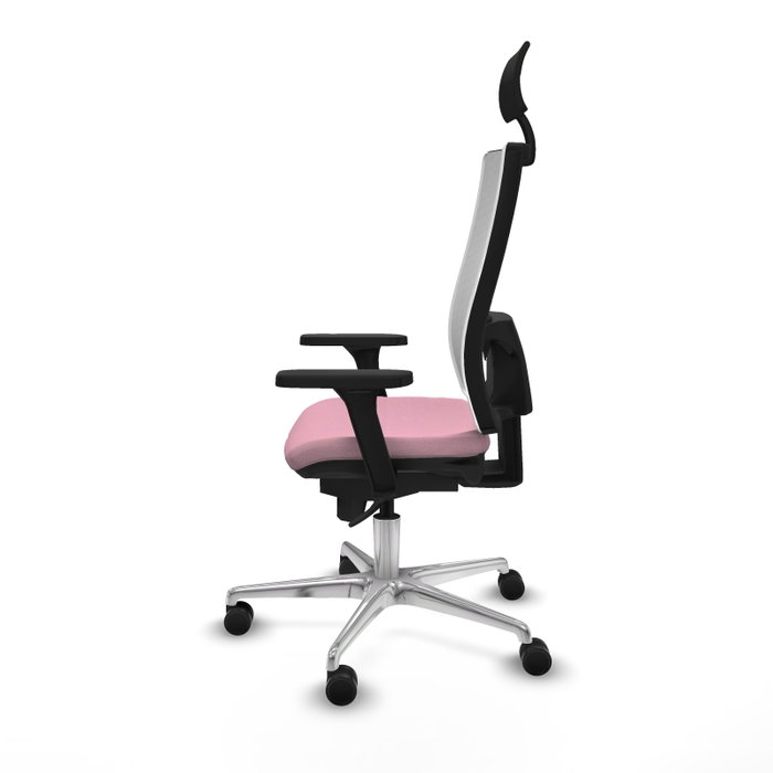 PIQUERAS Y CRESPO Silla de oficina Horna Rosa y Blanca con Mecanismo Sincro