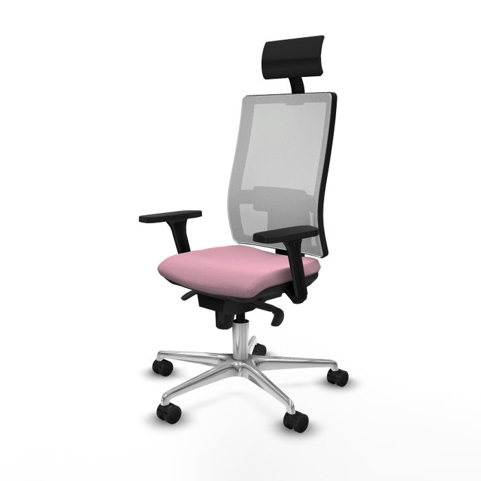 PIQUERAS Y CRESPO Silla de oficina Horna Rosa y Blanca con Mecanismo Sincro