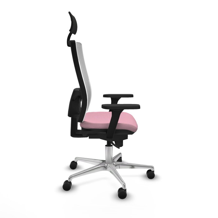 PIQUERAS Y CRESPO Silla de oficina Horna Rosa y Blanca con Mecanismo Sincro