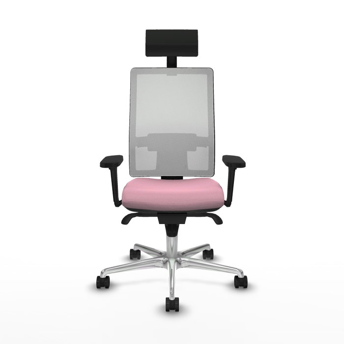 PIQUERAS Y CRESPO Silla de oficina Horna Rosa y Blanca con Mecanismo Sincro