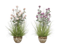 DKD Home Decor Planta de Hortensia de PVC y Porcelana 20x20x78 cm (Surtido de 2 unidades)