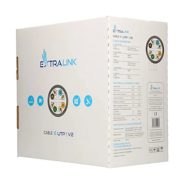 Extralink Cable Ethernet Cat6 UTP V2 305M Gris