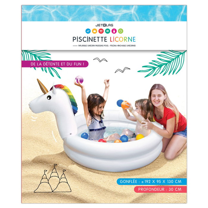 Jet Lag Piscina Unicornio Hinchable 130 cm 192x95x130 cm
